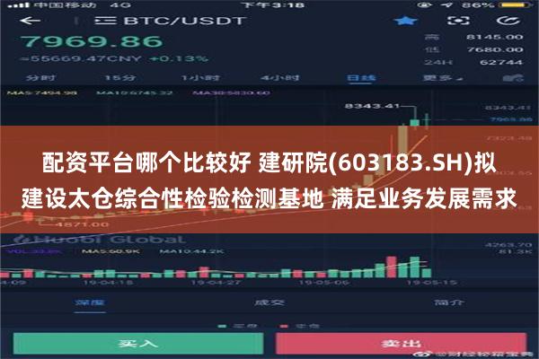 配资平台哪个比较好 建研院(603183.SH)拟建设太仓综合性检验检测基地 满足业务发展需求