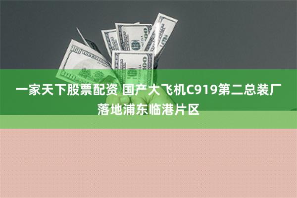 一家天下股票配资 国产大飞机C919第二总装厂落地浦东临港片区