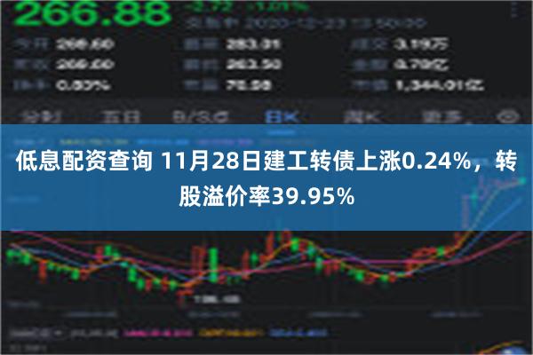 低息配资查询 11月28日建工转债上涨0.24%，转股溢价率39.95%