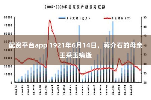 配资平台app 1921年6月14日，蒋介石的母亲王采玉病逝