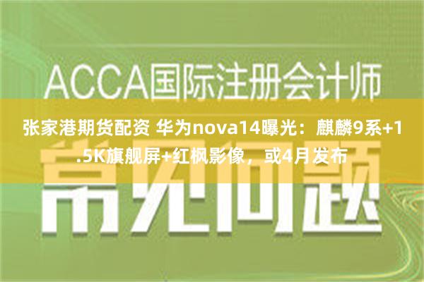 张家港期货配资 华为nova14曝光：麒麟9系+1.5K旗舰屏+红枫影像，或4月发布